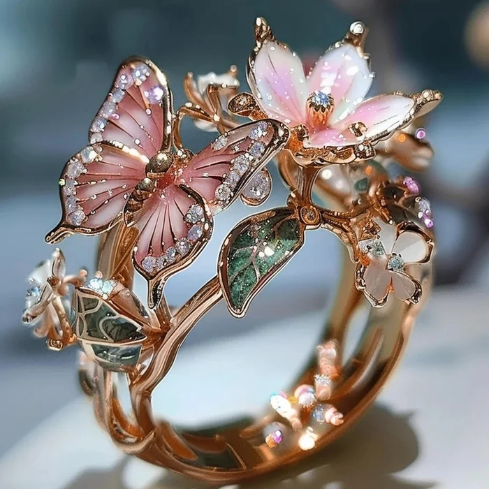 Vintage Golden Prifddinas Floral Ring-Lydieannejewelry