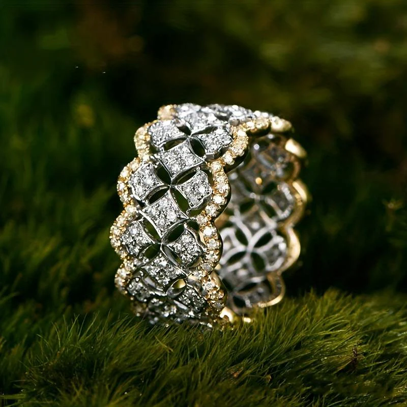 Elegant Bright Gold & Silver Ring-Lydieannejewelry