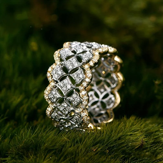 Elegant Bright Gold & Silver Ring-Lydieannejewelry