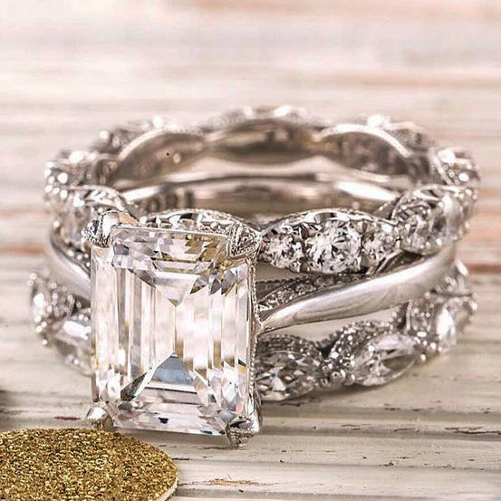 Vintage Silver Bright Layered Ring