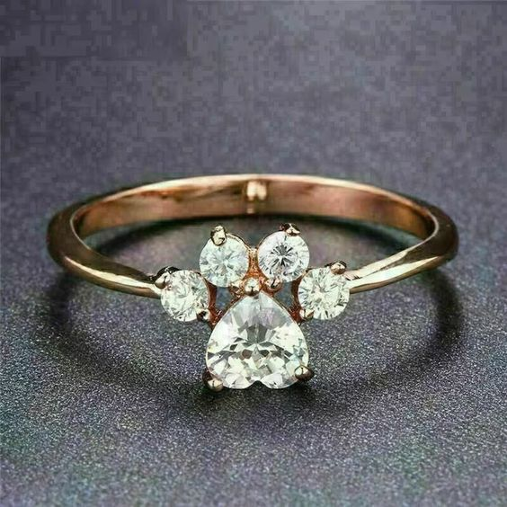 Vintage Zirconia Paw Ring-Lydieannejewelry