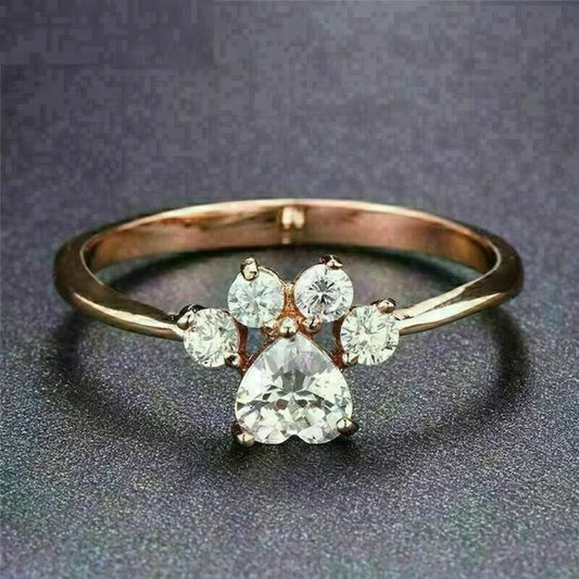 Vintage Zirconia Paw Ring-Lydieannejewelry