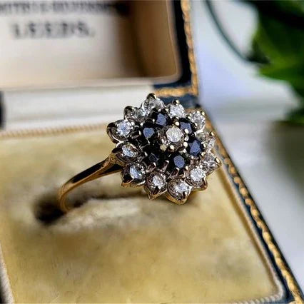 Vintage Crystal Blue Ring-Lydieannejewelry