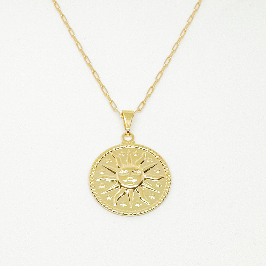 Elena Sun Medallion Pendant Necklace-Lydieannejewelry