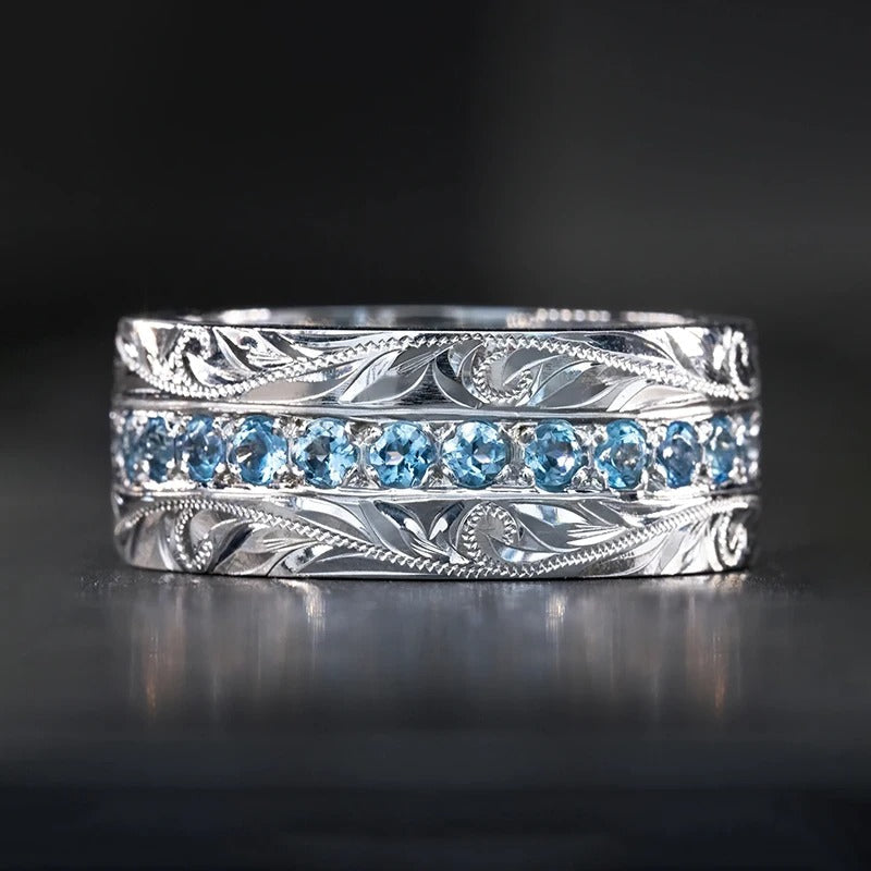 Vintage Silver Leaf Carved Ring-Lydieannejewelry
