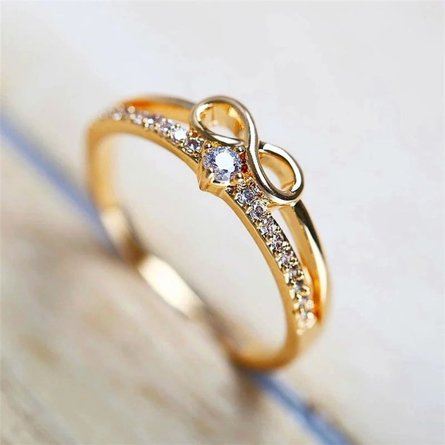 Gold Crystal Infinity Ring-Lydieannejewelry