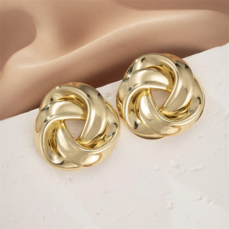 Timeless Gold Twisted Knot Earrings-Lydieannejewelry
