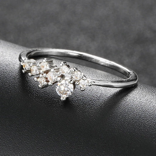Vintage Silver Multi-Stone Cluster & Sparkling Ring-Lydieannejewelry
