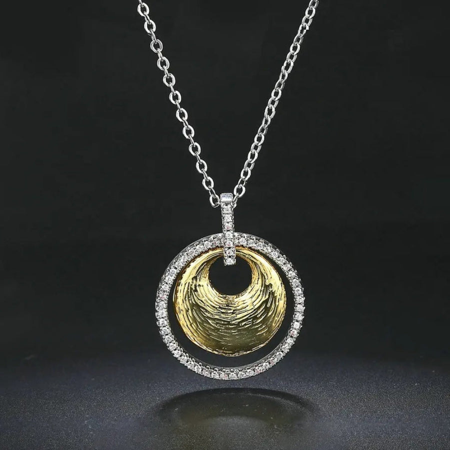 Vintage Silver & Gold Twirl Design Necklace-Lydieannejewelry