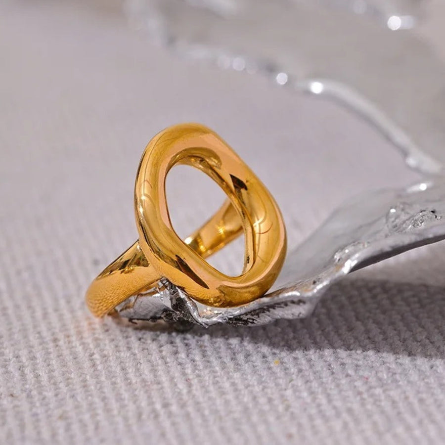 Vintage Modern Hollow Gold Ring-Lydieannejewelry
