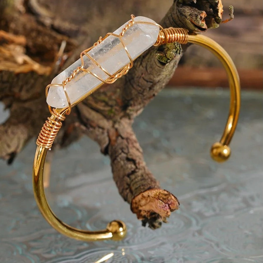 Vintage Gold Wire Wrapped Crystal Bracelet-Lydieannejewelry