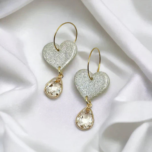 Vintage Heart Bright Earrings-Lydieannejewelry
